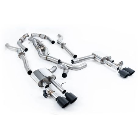 Ligne d'échappement FAP Back inox MILLTEK Audi S8 D5 4.0T V8 Berline(2020à+) Embout Noir