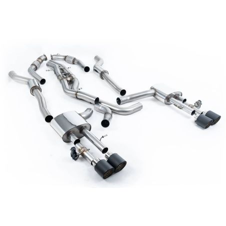 Ligne d'échappement FAP Back inox MILLTEK Audi S8 D5 4.0T V8 Berline(2020à+) Embout Carbone