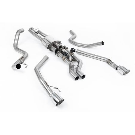 Ligne d'échappement inox CAT Back à valves MILLTEK pour FORD Ranger RAPTOR 3,0 V6 Bi-Turbo (2023+) Embout Chrome