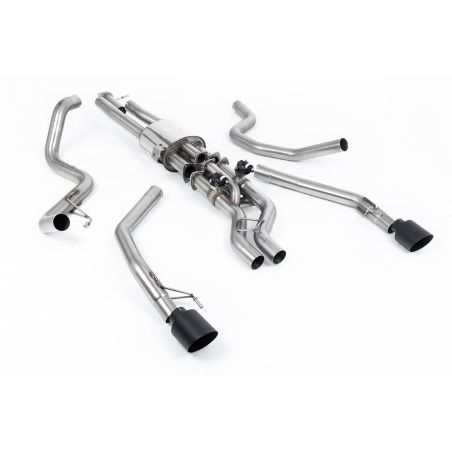 Ligne d'échappement inox CAT Back à valves MILLTEK pour FORD Ranger RAPTOR 3,0 V6 Bi-Turbo (2023+) Embout Noir