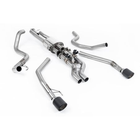 Ligne d'échappement inox CAT Back à valves MILLTEK pour FORD Ranger RAPTOR 3,0 V6 Bi-Turbo (2023+) Embout Carbone