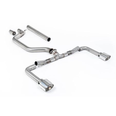 Ligne d'échappement FAP Back inox MILLTEK pour VW Golf 8 GTi Clubsport 300Ch (2021+)(Race) Embout Ovale Chrome