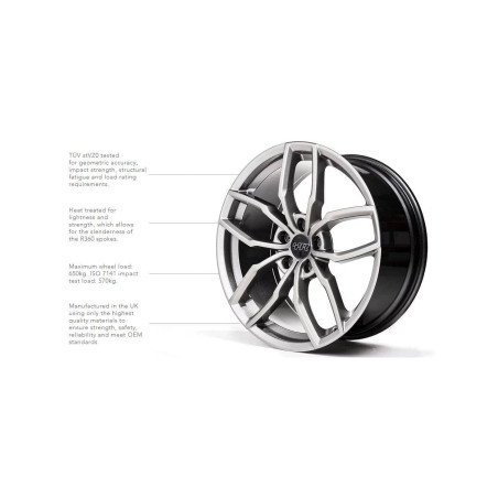 4 Jantes R360 8.5X19" ET44 5X112 Racing Line (Silver)